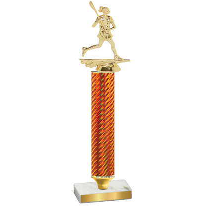 Value Orange Carbon Fiber Lacrosse Trophy