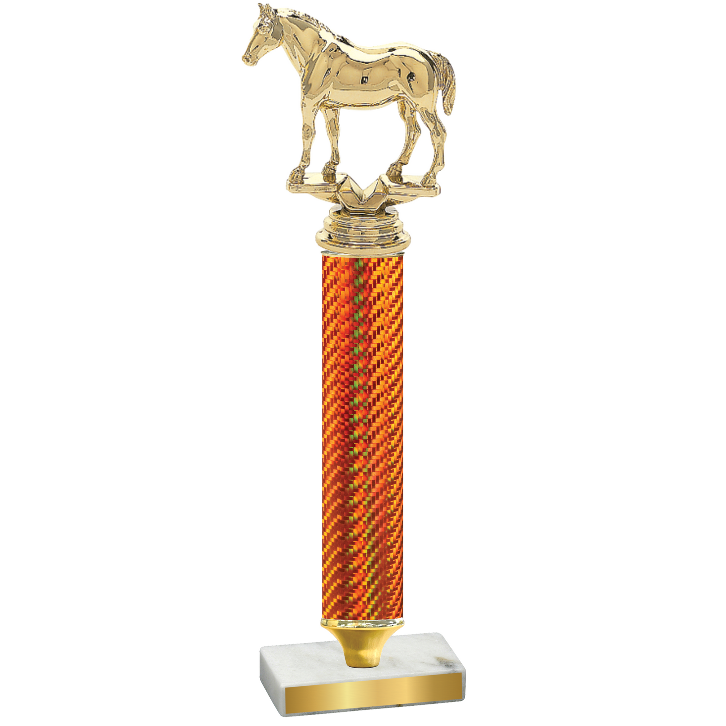 Value Orange Carbon Fiber Horses Trophy