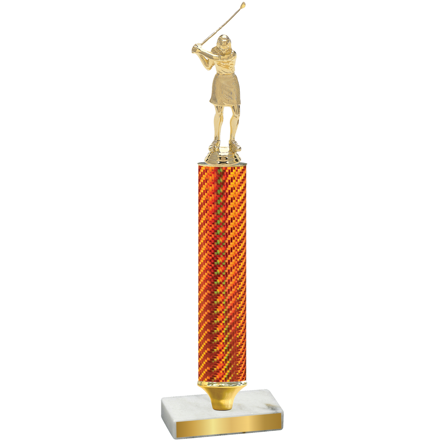 Value Orange Carbon Fiber Golf Trophy