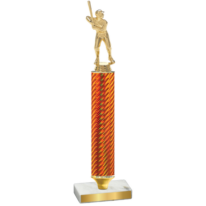 Value Orange Carbon Fiber Baseball Trophy