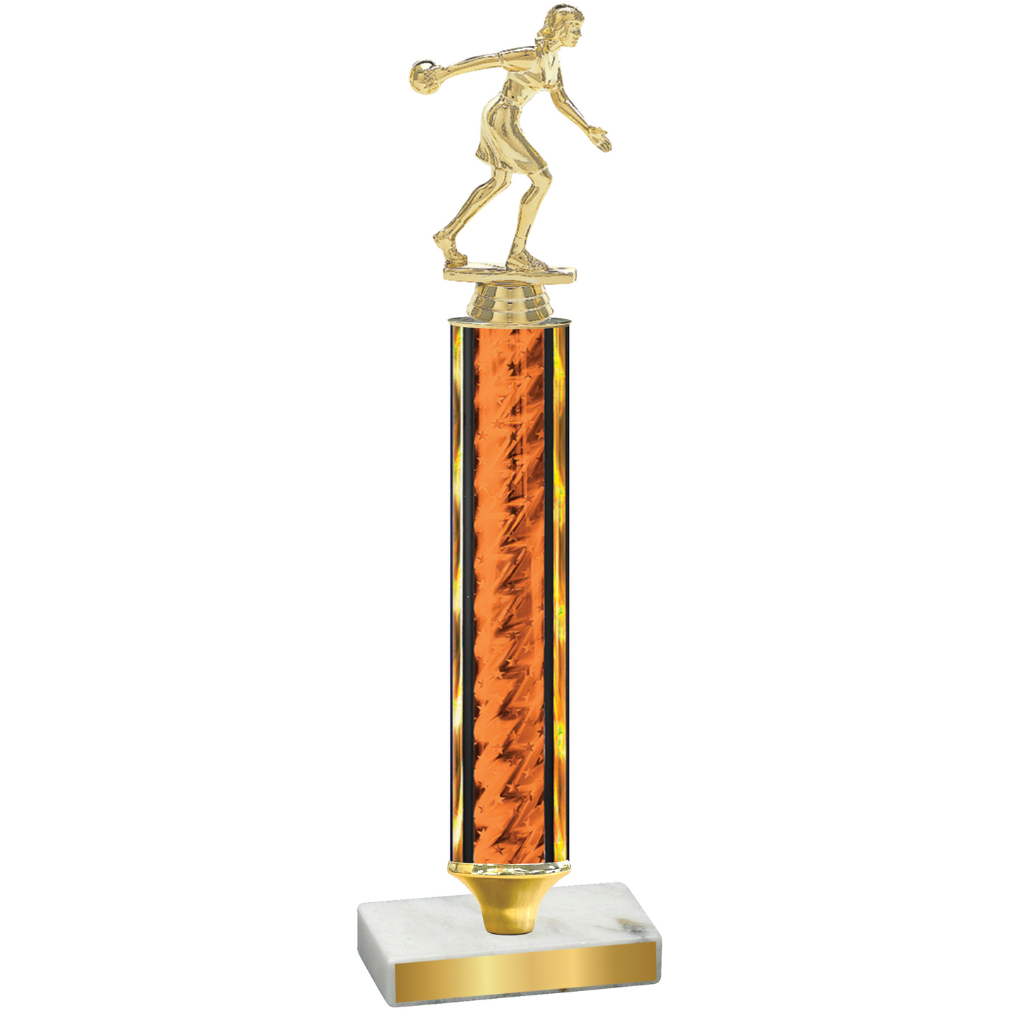 Value Orange Glacier Bowling Trophy