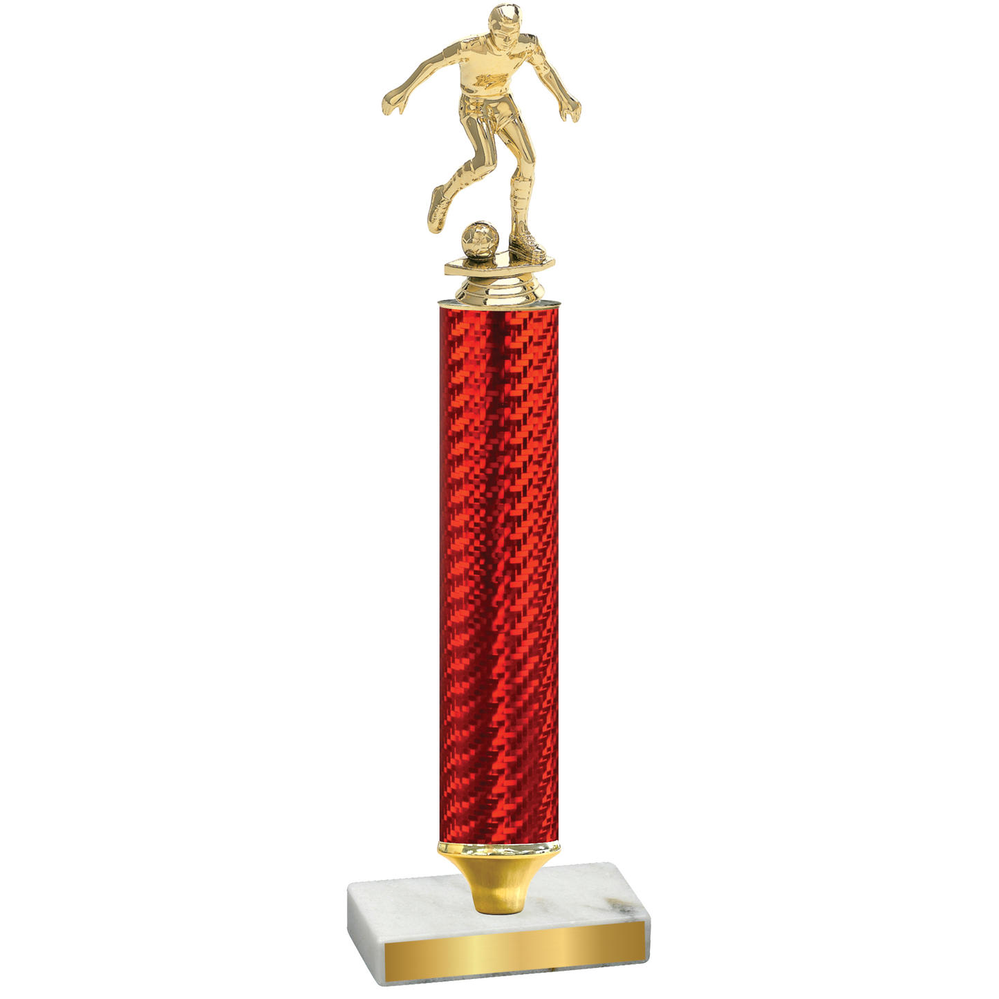 Value Red Carbon Fiber Soccer Trophy