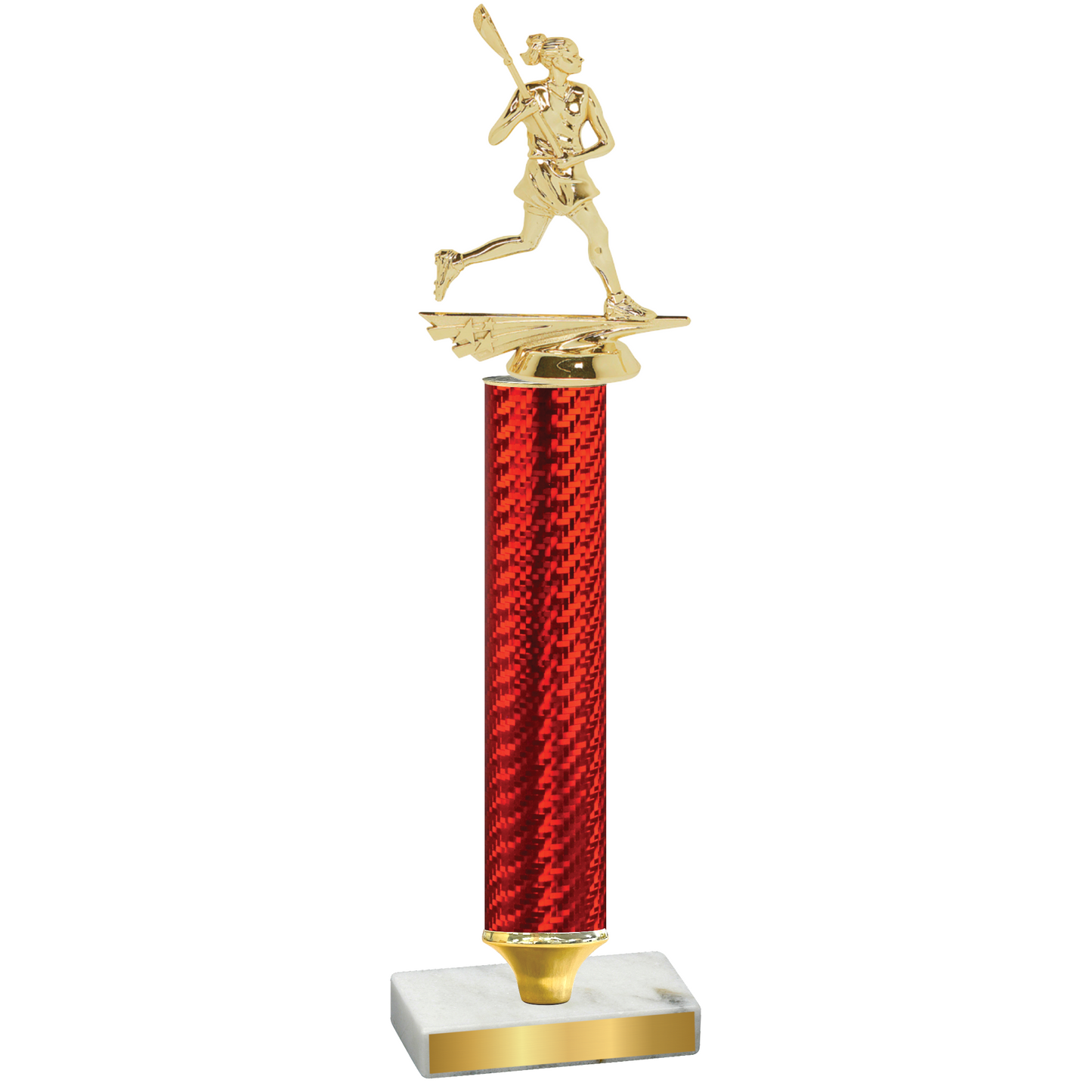 Value Red Carbon Fiber Lacrosse Trophy