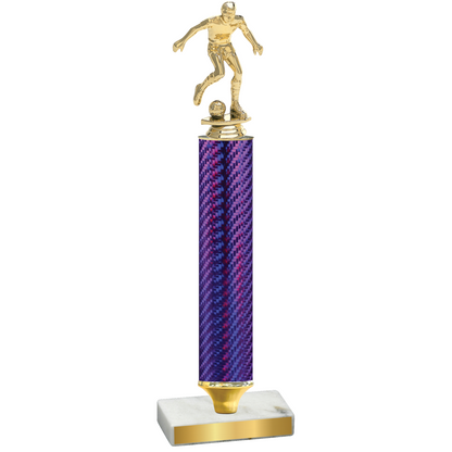 Value Purple Carbon Fiber Soccer Trophy