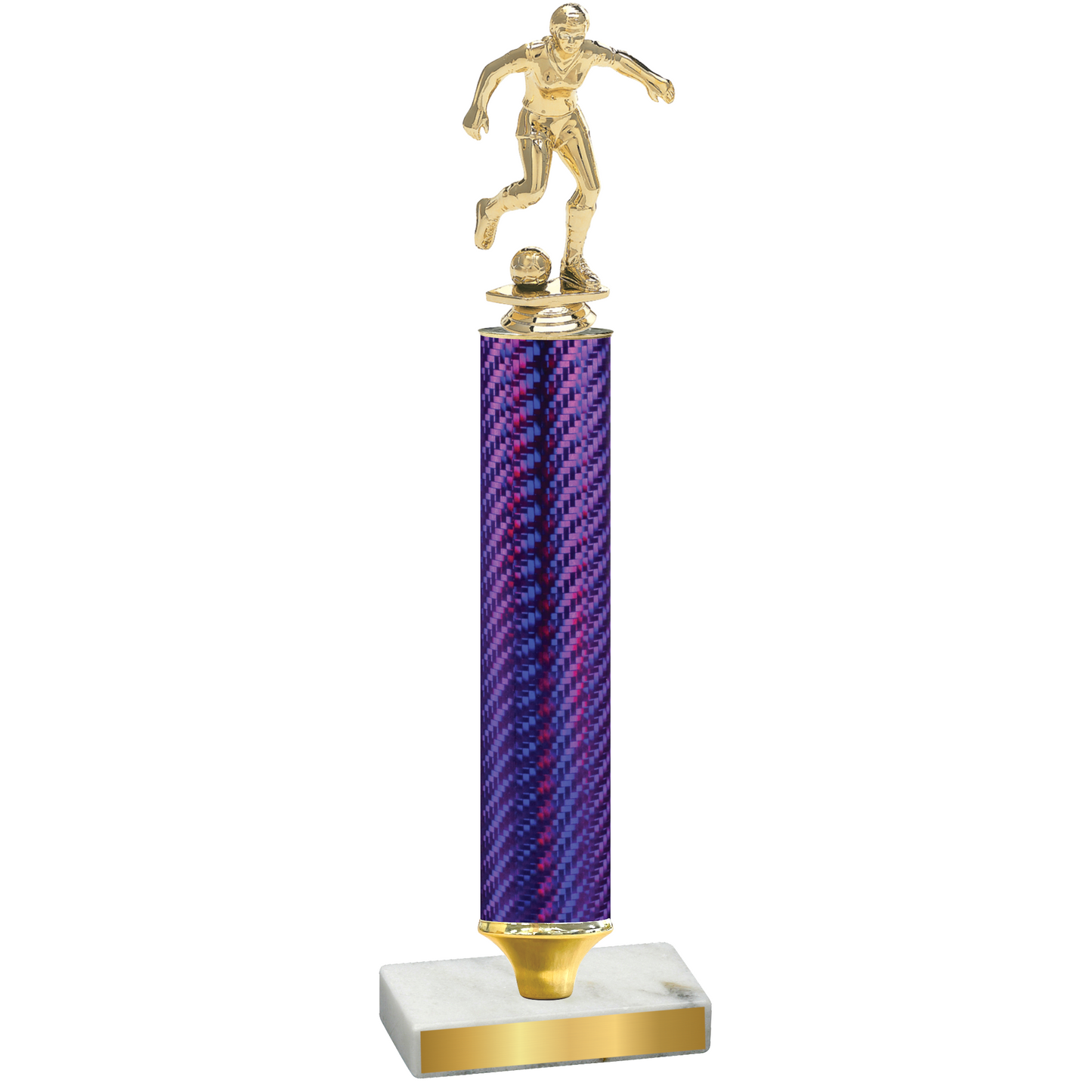 Value Purple Carbon Fiber Soccer Trophy