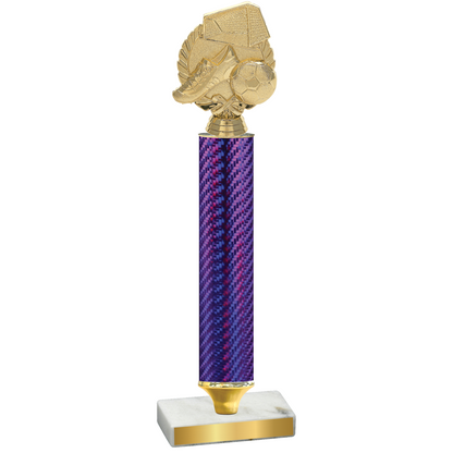 Value Purple Carbon Fiber Soccer Trophy