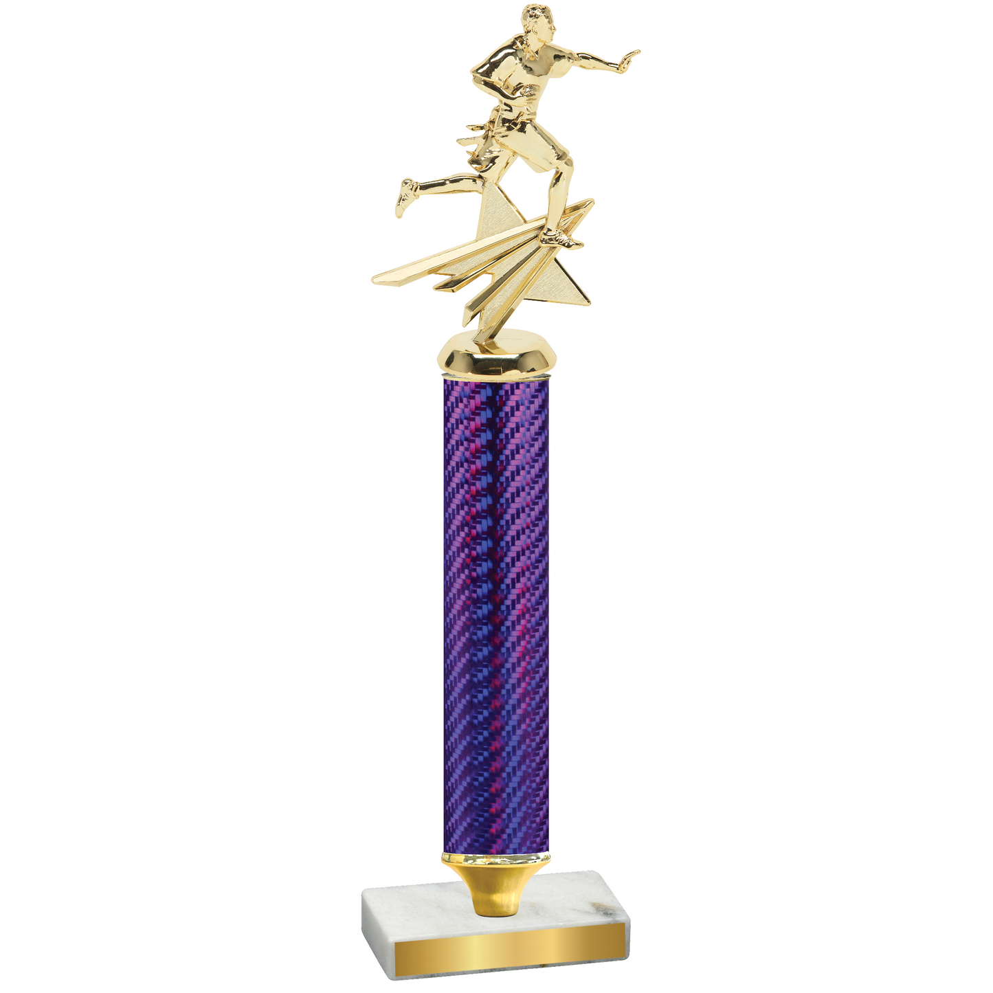 Value Purple Carbon Fiber Flag Football Trophy