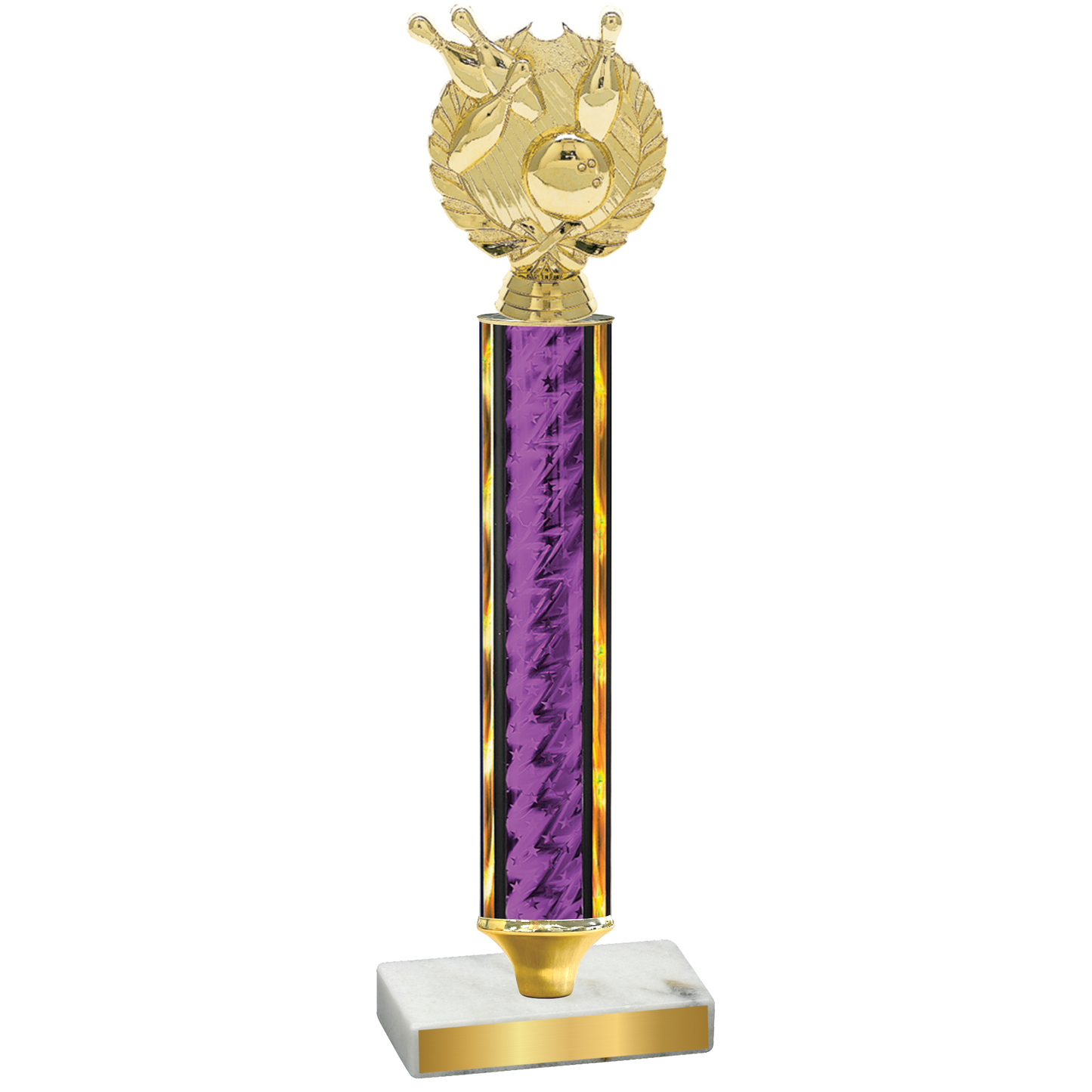 Value Purple Glacier Bowling Trophy