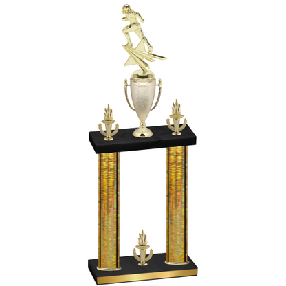 Double Gold Glacier Victory Football Trophy