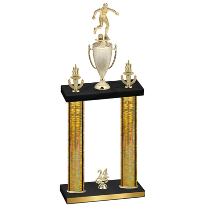 Double Gold Glacier Year Soccer Trophy