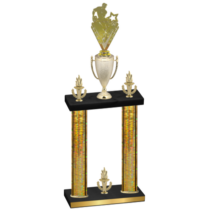 Double Gold Glacier Victory Rugby Trophy