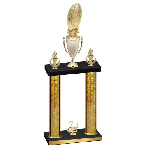 Double Gold Glacier Second Place Football Trophy