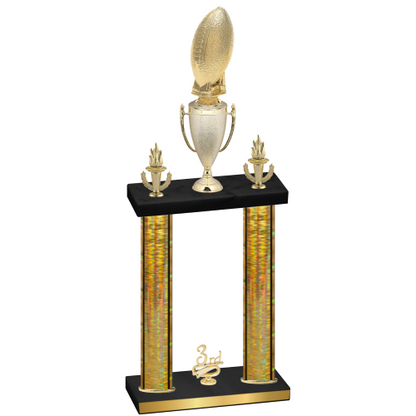 Double Gold Glacier Third Place Football Trophy