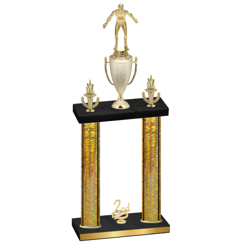 Double Gold Glacier Second Place Wrestling Trophy