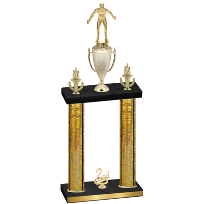 Double Gold Glacier Second Place Wrestling Trophy