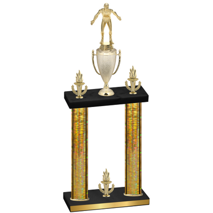 Double Gold Glacier Victory Wrestling Trophy