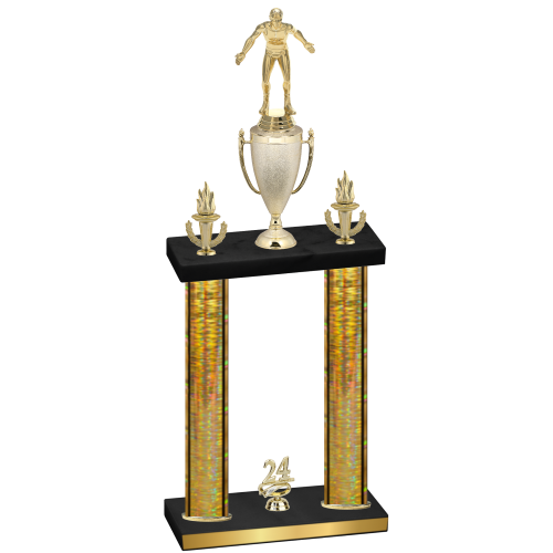 Double Gold Glacier Year Wrestling Trophy