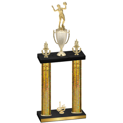 Double Gold Glacier First Place Volleyball Trophy