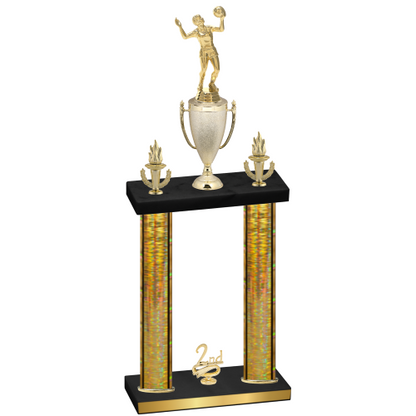 Double Gold Glacier Second Place Volleyball Trophy