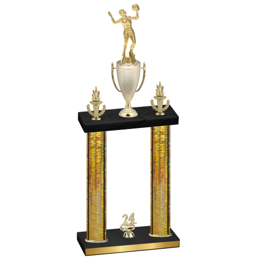 Double Gold Glacier Year Volleyball Trophy