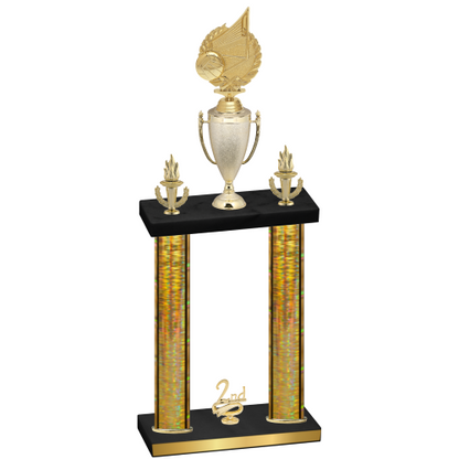 Double Gold Glacier Second Place Volleyball Trophy