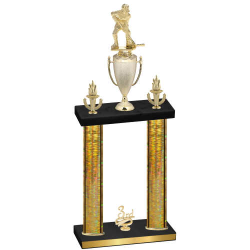 Double Gold Glacier Third Place Hockey Trophy