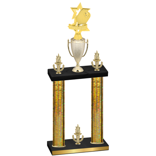 Double Gold Glacier Victory Pickleball Trophy