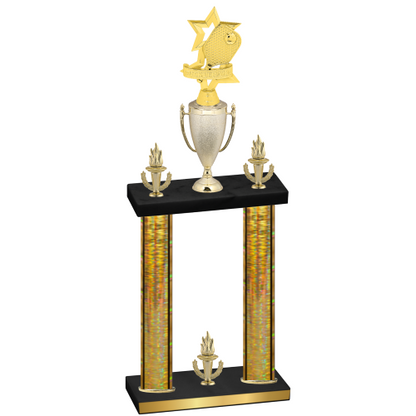 Double Gold Glacier Victory Pickleball Trophy