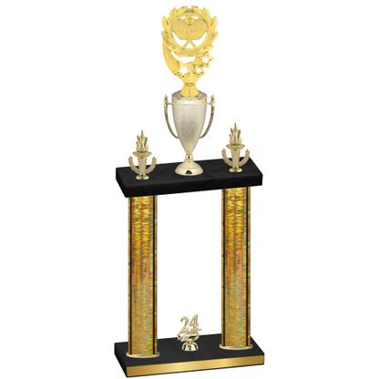 Double Gold Glacier Year Pickleball Trophy