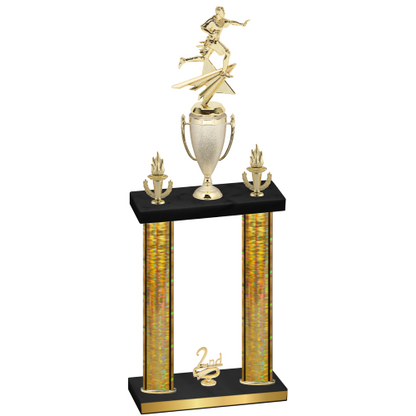 Double Gold Glacier Second Place Flag Football Trophy
