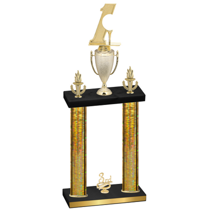 Double Gold Glacier Third Place Golf Trophy