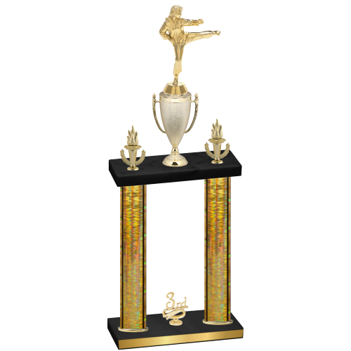 Double Gold Glacier Third Place Karate Trophy