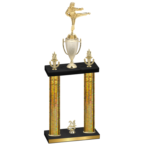 Double Gold Glacier Year Karate Trophy