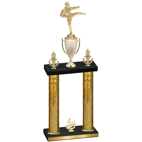 Double Gold Glacier Fourth Place Karate Trophy