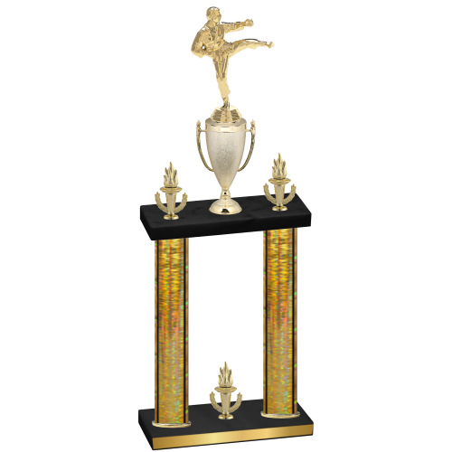 Double Gold Glacier Victory Karate Trophy