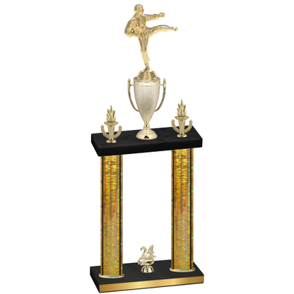 Double Gold Glacier Year Karate Trophy