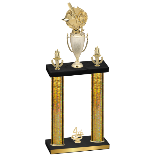 Double Gold Glacier Fourth Place Baseball Trophy