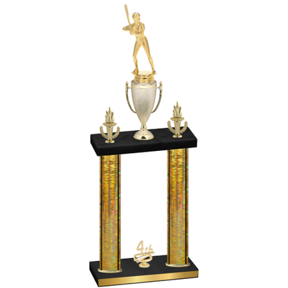 Double Gold Glacier Fourth Place Softball Trophy
