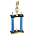 Double Blue Carbon Fiber First Place Football Trophy