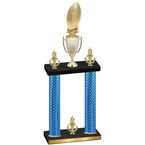 Double Blue Carbon Fiber Victory Football Trophy