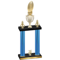 Double Blue Carbon Fiber Year Football Trophy