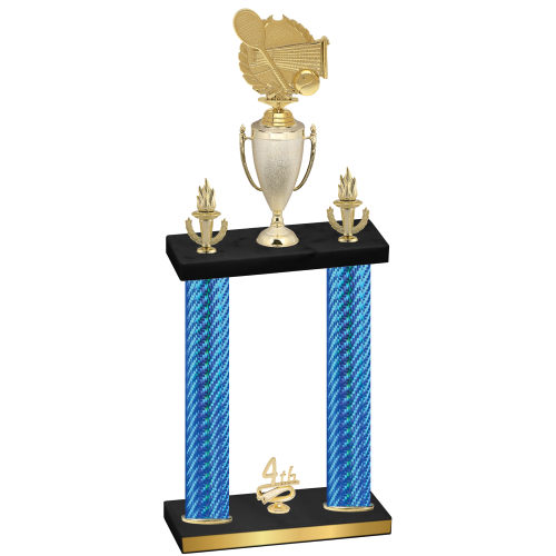 Double Blue Carbon Fiber Fourth Place Tennis Trophy