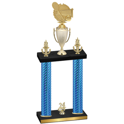 Double Blue Carbon Fiber Year Tennis Trophy