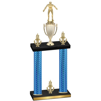 Double Blue Carbon Fiber Victory Wrestling Trophy