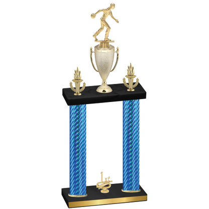 Double Blue Carbon Fiber First Place Bowling Trophy