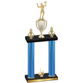 Double Blue Carbon Fiber First Place Volleyball Trophy