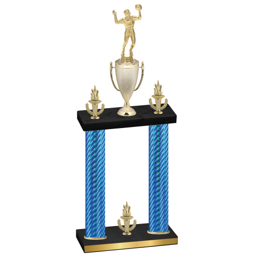 Double Blue Carbon Fiber Victory Volleyball Trophy