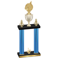 Double Blue Carbon Fiber First Place Volleyball Trophy