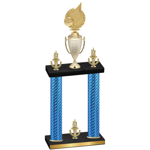 Double Blue Carbon Fiber Victory Volleyball Trophy