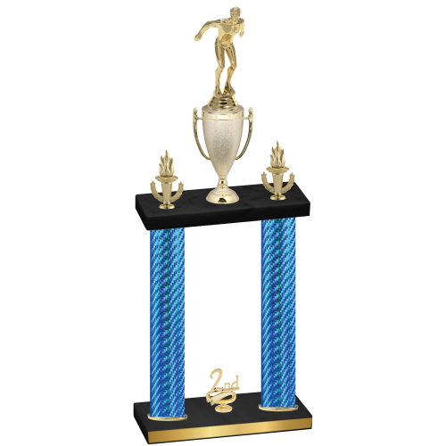 Double Blue Carbon Fiber Second Place Swimming Trophy